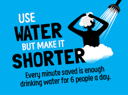 tips shower use water but make it shorter